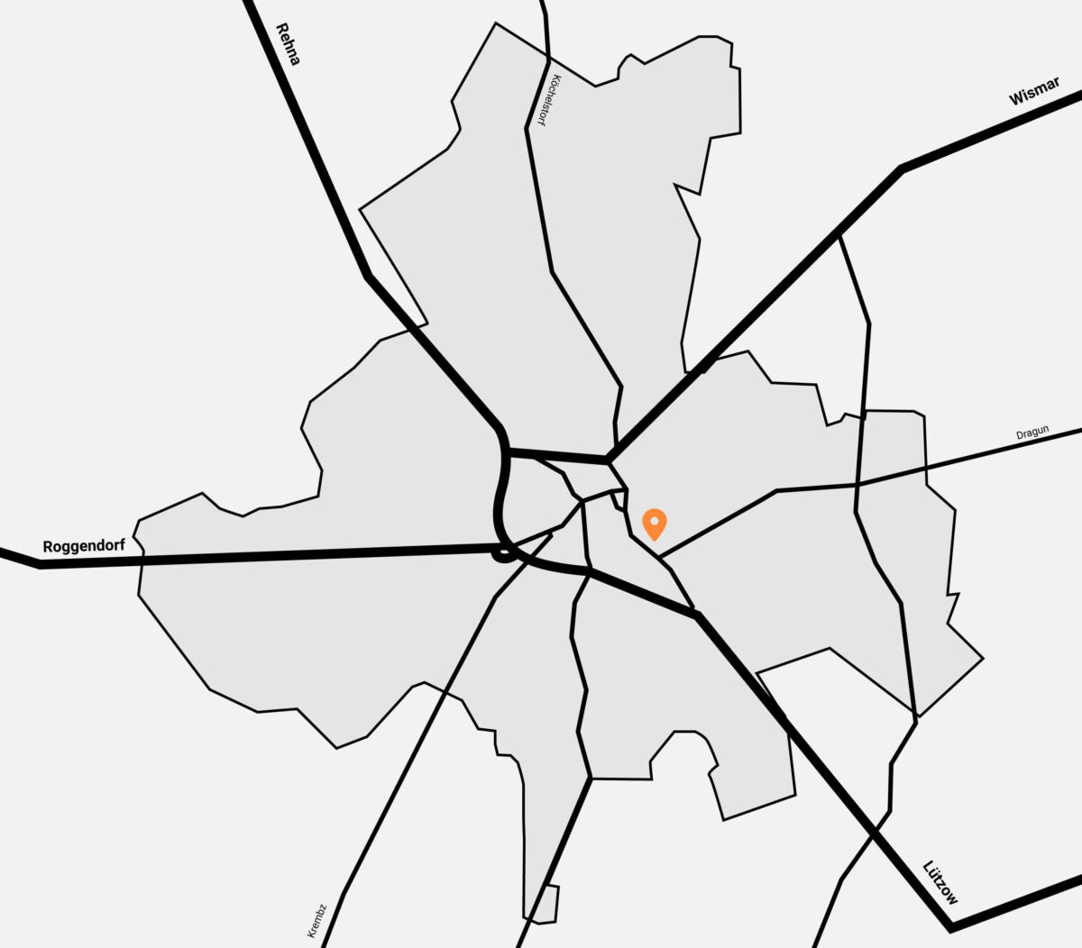 Stilisierte Karte von Gadebusch